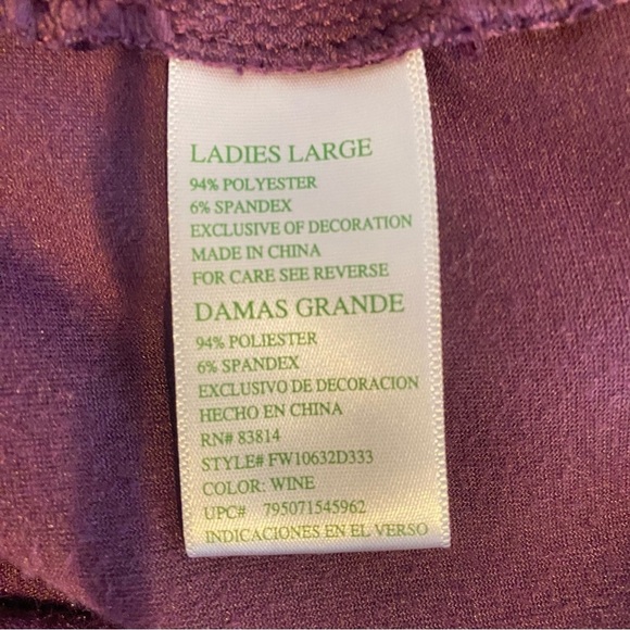 Green Tea Hoodie sz Large Comfy Mediumweight Velour Wine/Purple Long Sleeve Warm - Picture 10 of 10